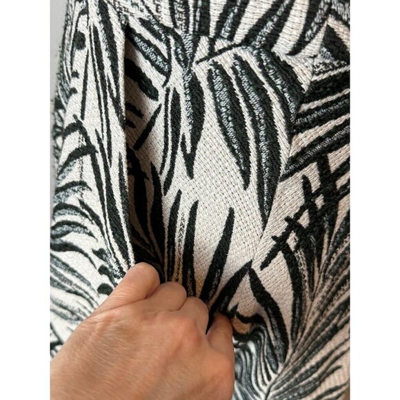 Hutch Aidy Dress Womens 10 Black Ivory Palm Print Button Front Knee Length - Picture 10 of 15